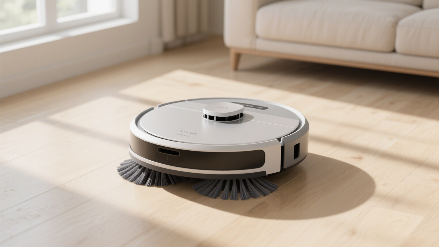 Süpüren bir robotun silindir fırçası