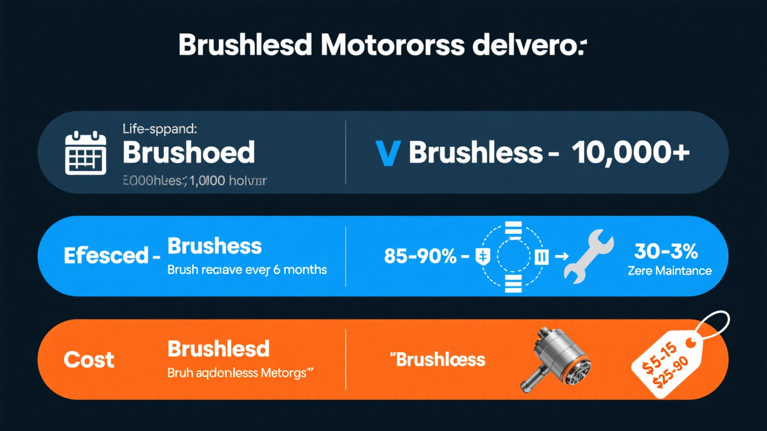 Fırçalanmış motorların ve fırçasız motorların avantajlarının karşılaştırılması