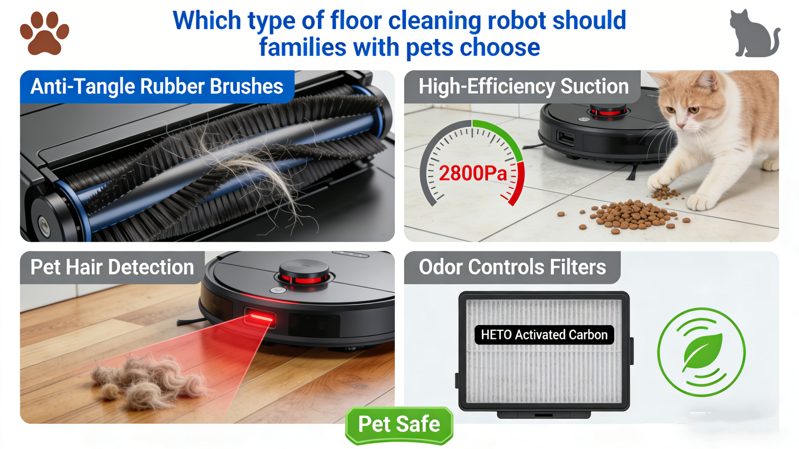 Evcil hayvanı olan aileler hangi tip zemin temizleme robotunu se&ccedil;meli?