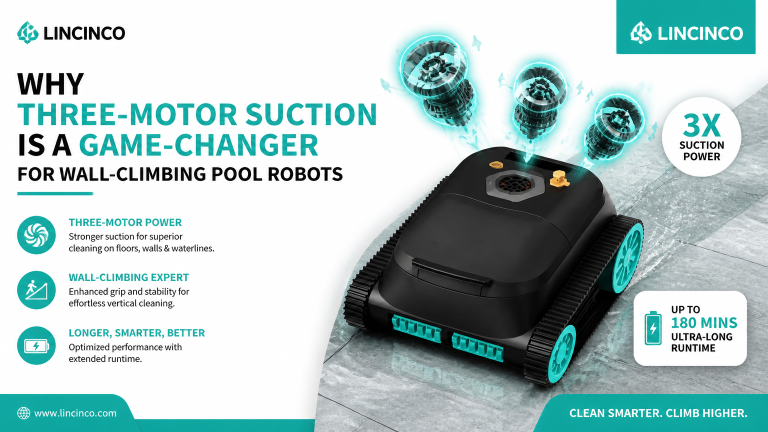 Üç Motorlu Emme Duvara Tırmanan Havuz Robotları İçin Neden Oyunun Kurallarını Değiştiriyor?