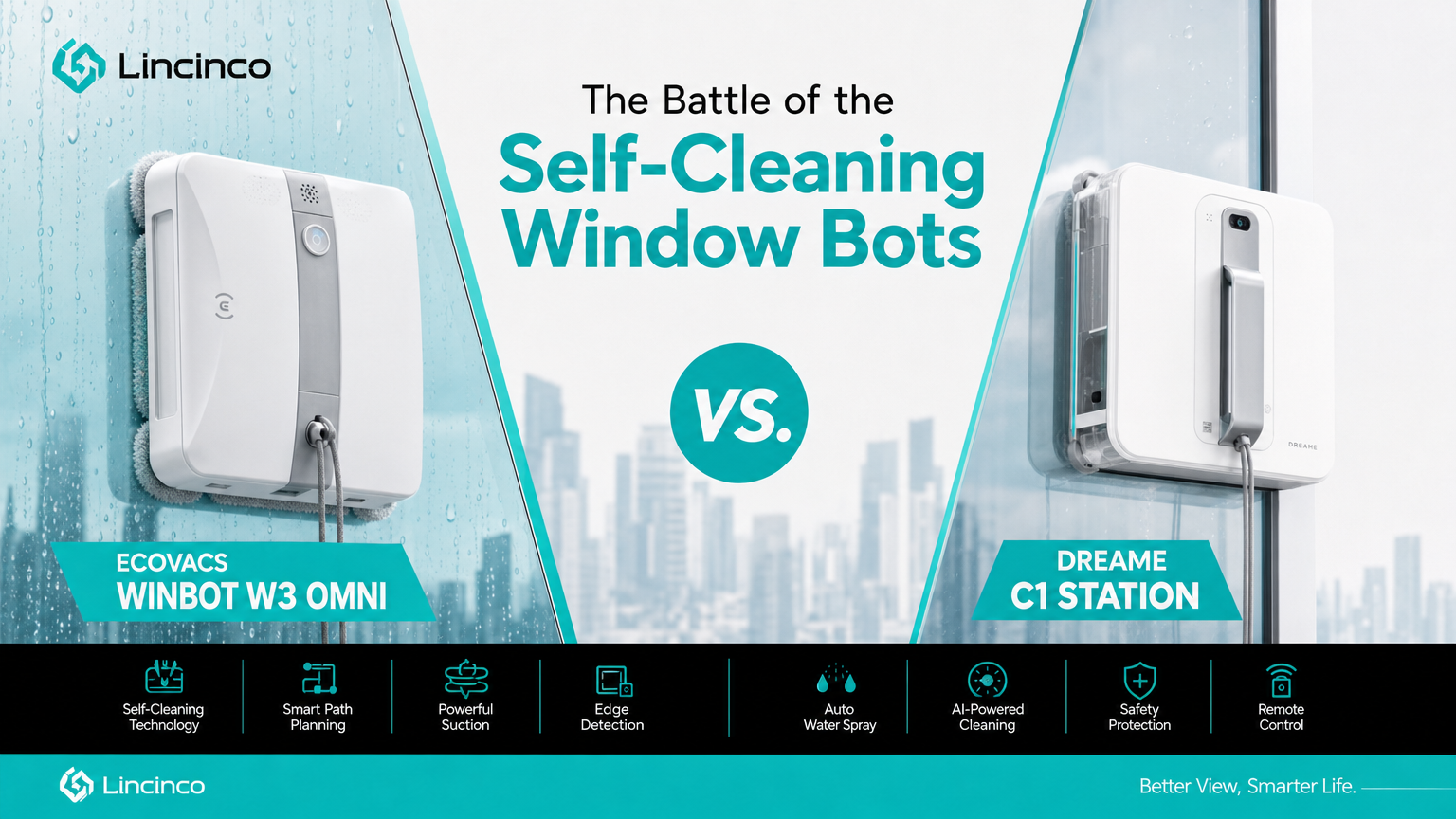 Ecovacs Winbot W3 Omni, Dreame C1 İstasyonuna Karşı: Kendi Kendini Temizleyen Pencere Robotlarının Savaşı