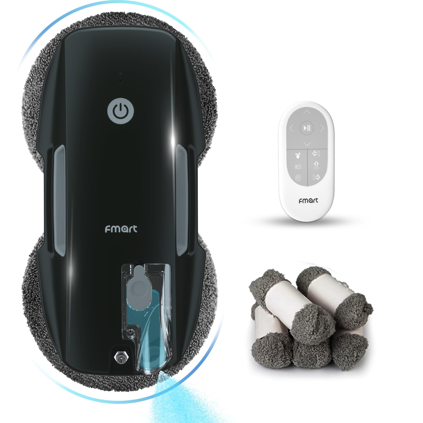 Amazon.com - FMART T9Pro Pencere Temizleme Robotu - 3800PA, Ultrasonik Su P&uuml;sk&uuml;rtme, Yapay Zeka Yol Planlama, Uzaktan Kumanda ve 10 Bezli Yapay Zeka Kenar Algılama Pencere Temizleyici Robotik - Derin Temiz Pencereler, Fayanslar